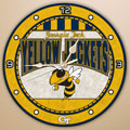 Georgia Tech Yellowjackets NCAA College 12" Round Art Glass Wall Clock