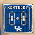 Kentucky Wildcats NCAA College Art Glass Double Light Switch Plate Cover