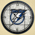 Tampa Bay Lightning NHL 12" Round Art Glass Wall Clock