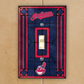 Cleveland Indians MLB Art Glass Single Light Switch Plate Cover