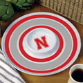 Nebraska Huskers NCAA College 14" Round Melamine Chip and Dip Bowl