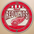 Detroit Redwings NHL 12" Round Art Glass Wall Clock