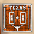 Texas Longhorns NCAA College Art Glass Double Light Switch Plate Cover