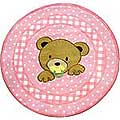 Teddy Bear Center Pink Rug (39" Round)