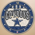Dallas Cowboys NFL 12" Round Art Glass Wall Clock