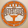 Texas Longhorns NCAA College 12" Round Art Glass Wall Clock