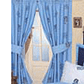 North Carolina Tarheels 100% Cotton Sateen Long Window Drapes - 84" Light Blue