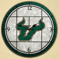 South Florida Bulls NCAA College 12" Round Art Glass Wall Clock