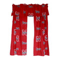 Nebraska Huskers 100% Cotton Sateen Long Window Drapes - 84" Red