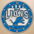 Detroit Lions NFL 12" Round Art Glass Wall Clock