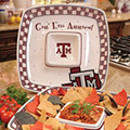 Texas A&M Aggies NCAA College 14" Gameday Ceramic Chip and Dip Tray