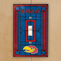 Kansas Jayhawks NCAA College Art Glass Single Light Switch Plate Cover