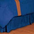 Blue Microsuede Pleated Bed Skirt