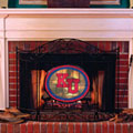 Kansas Jayhawks NCAA College Stained Glass Fireplace Screen