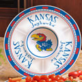 Kansas Jayhawks NCAA College 14" Ceramic Chip and Dip Tray