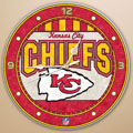 Kansas City Chiefs NFL 12" Round Art Glass Wall Clock
