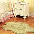 Petit Moi Cotton Swirl Flower Shape Rug - Sage