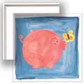 Pink Pig - Contemporary mount print with beveled edge