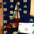 Notre Dame Fighting Irish 100% Cotton Sateen Short Window Drapes - 63" Navy Blue