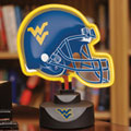 West Virginia Mountaineers NCAA College Neon Helmet Table Lamp