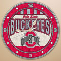 Ohio State OSU Buckeyes NCAA College 12" Round Art Glass Wall Clock