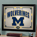 Michigan Wolverines NCAA College Framed Glass Mirror