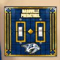 Nashville Predators NHL Art Glass Double Light Switch Plate Cover