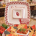 Oklahoma Sooners NCAA College 14" Gameday Ceramic Chip and Dip Tray