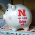Nebraska Huskers NCAA College Ceramic Piggy Bank