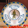 West Virginia Mountaineers NCAA College 14" Ceramic Chip and Dip Tray