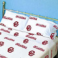 Oklahoma Sooners  100% Cotton Sateen Standard Pillowcase - White