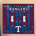 Texas Rangers MLB Art Glass Double Light Switch Plate Cover