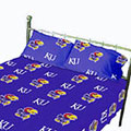 Kansas Jayhawks 100% Cotton Sateen King Pillowcase - Blue