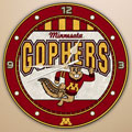 Minnesota Golden Gophers NCAA College 12" Round Art Glass Wall Clock