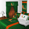 Miami Hurricanes UM Side Lines Comforter / Sheet Set