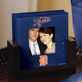 Detroit Tigers MLB Art Glass Photo Frame Coaster Set