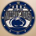 Penn State Nittany Lions NCAA College 12" Round Art Glass Wall Clock