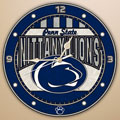 Penn State Nittany Lions NCAA College 12" Round Art Glass Wall Clock