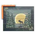 Moonlight Moose - Contemporary mount print with beveled edge