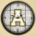 Appalachian State NCAA College 12" Round Art Glass Wall Clock