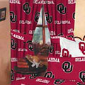 Oklahoma Sooners  100% Cotton Sateen Short Window Drapes - 63" Red