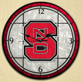 North Carolina State Wolfpack NCAA College 12" Round Art Glass Wall Clock
