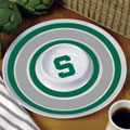 Michigan State Spartans NCAA College 14" Round Melamine Chip and Dip Bowl