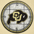 Colorado Buffalo NCAA College 12" Round Art Glass Wall Clock