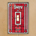 Nebraska Huskers NCAA College Art Glass Single Light Switch Plate Cover