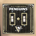 Pittsburgh Penguins NHL Art Glass Double Light Switch Plate Cover
