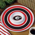 Georgia UGA Bulldogs NCAA College 14" Round Melamine Chip and Dip Bowl