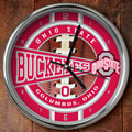 Ohio State OSU Buckeyes NCAA College 12" Chrome Wall Clock