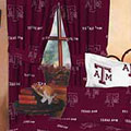 Texas A&M Aggies  100% Cotton Sateen Short Window Drapes - 63" Red