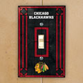 Chicago Blackhawks NHL Art Glass Single Light Switch Plate Cover
